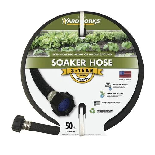 Yardworks 50ft soaker hose in garden