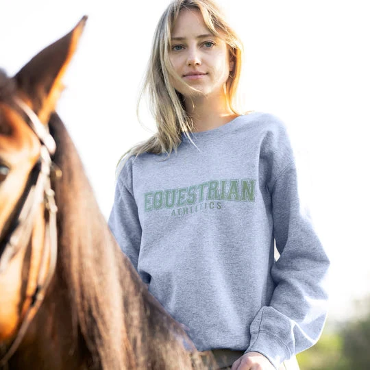 TKEQ EQUESTRIAN ATHLETICS Sweatshirt in grey and green
