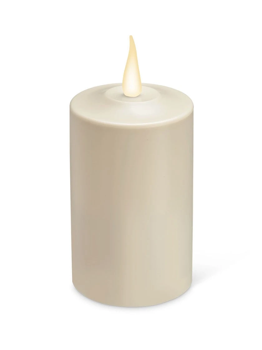 Outdoor LED Pillar Candle with realistic flame