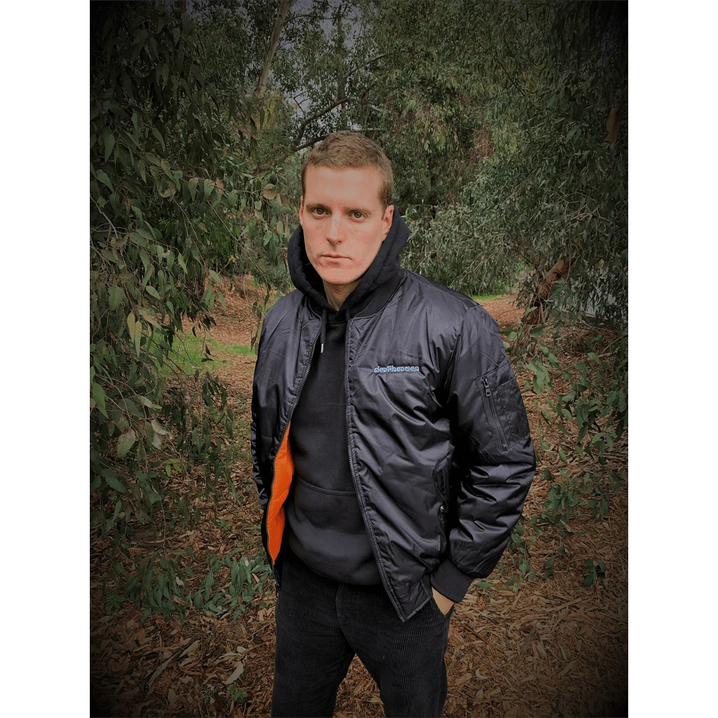 Deafheaven bomber jacket front and back view