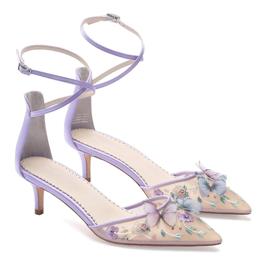 ESTELLE Lavender Wedding Heels with Butterfly Details