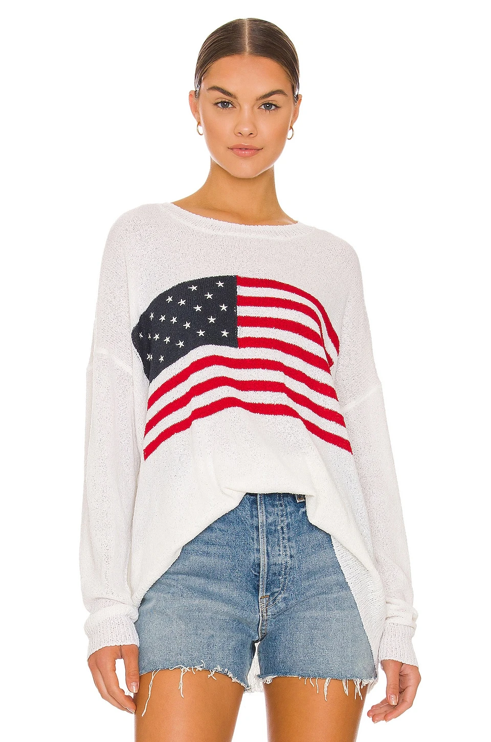 Show Me Your Mumu Woodsy Sweater American Flag Print