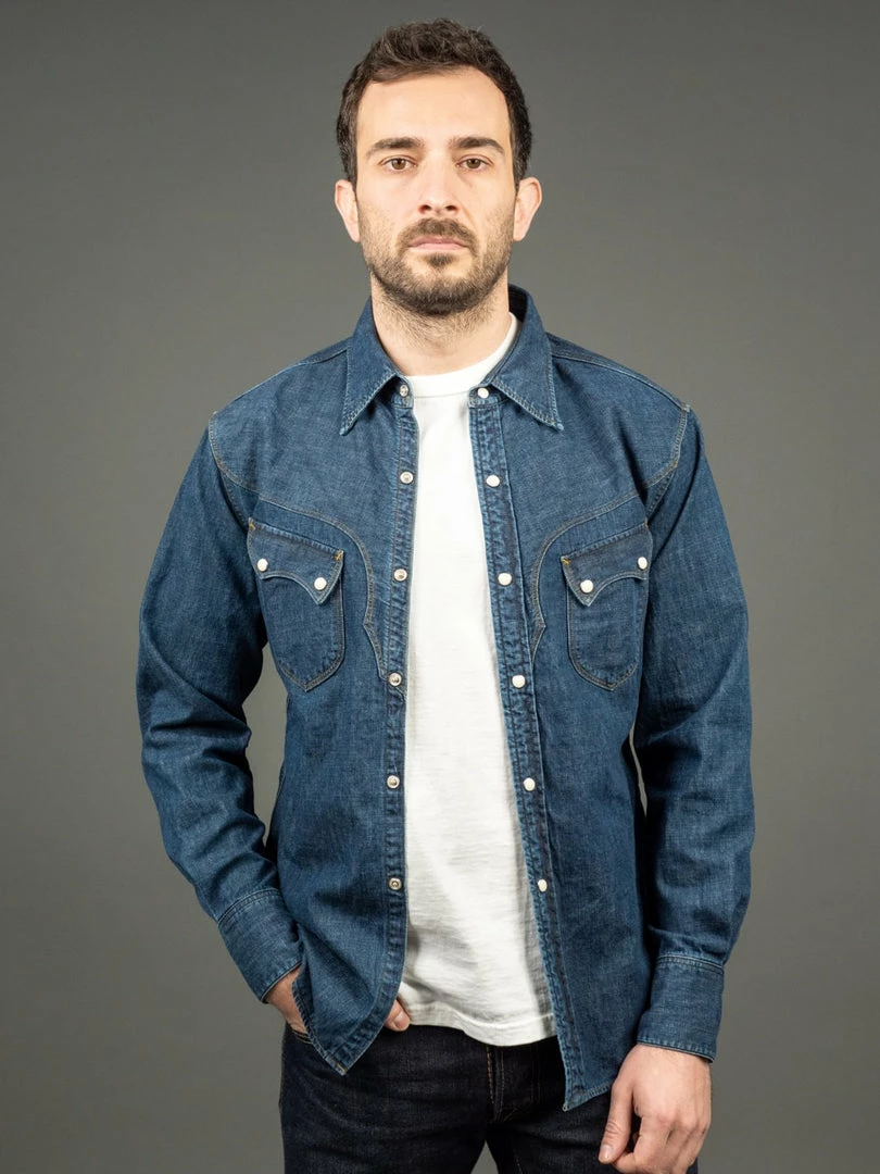 Stevenson Overall Co. Cody Shirt Faded Indigo