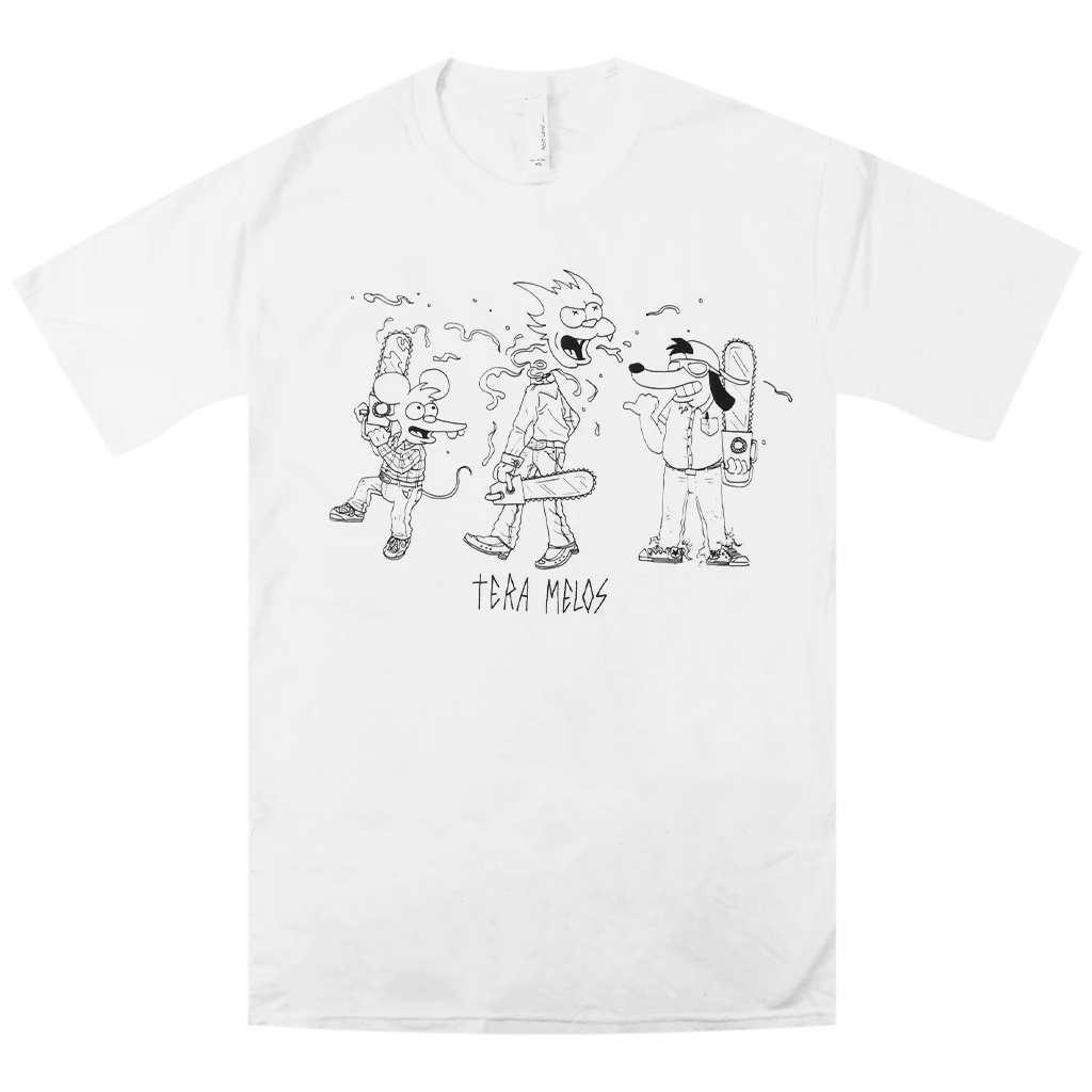 Tera Melos Itchy Scratchy and Poochie White T-Shirt