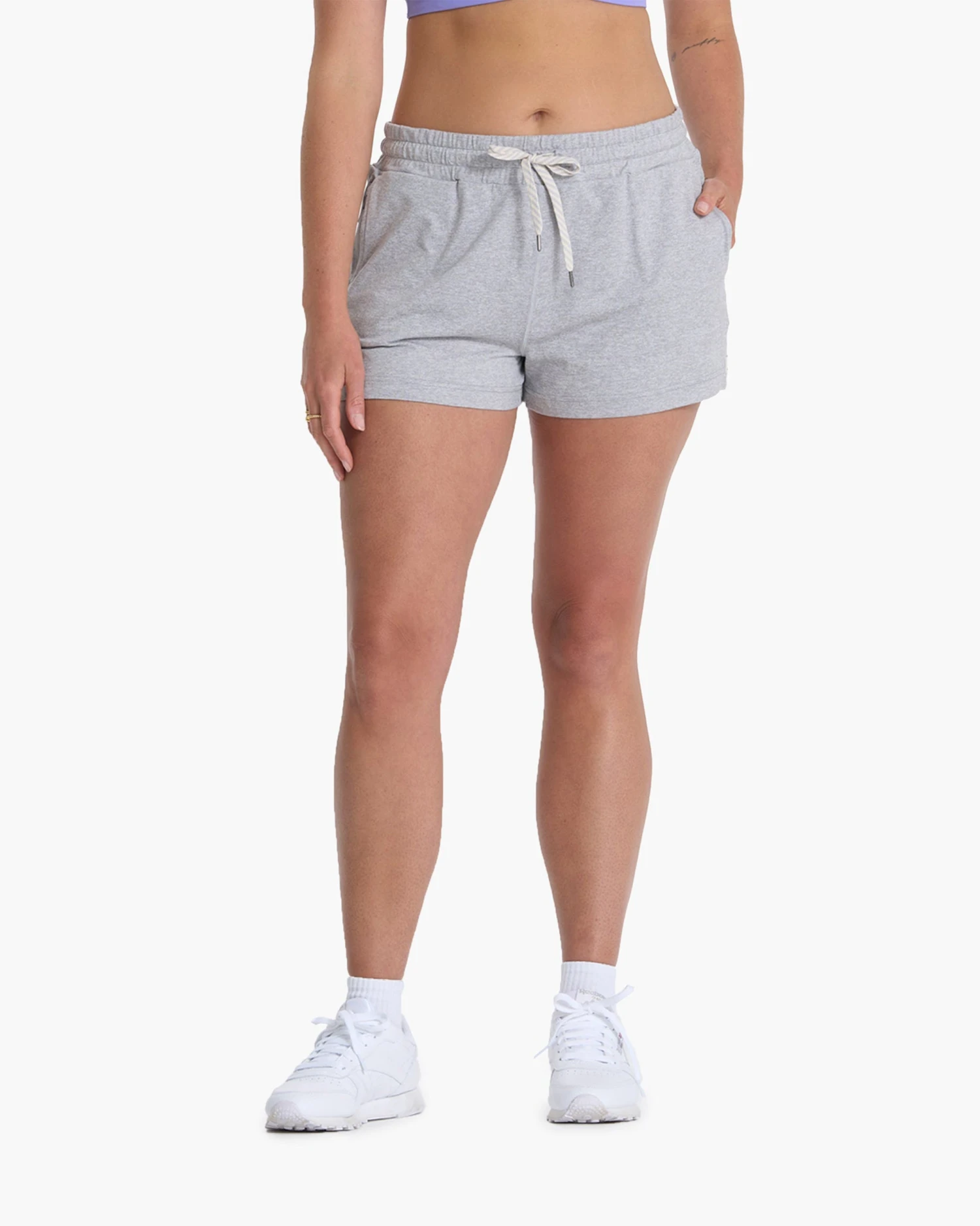 Halo Performance Short in Pale Grey Heather