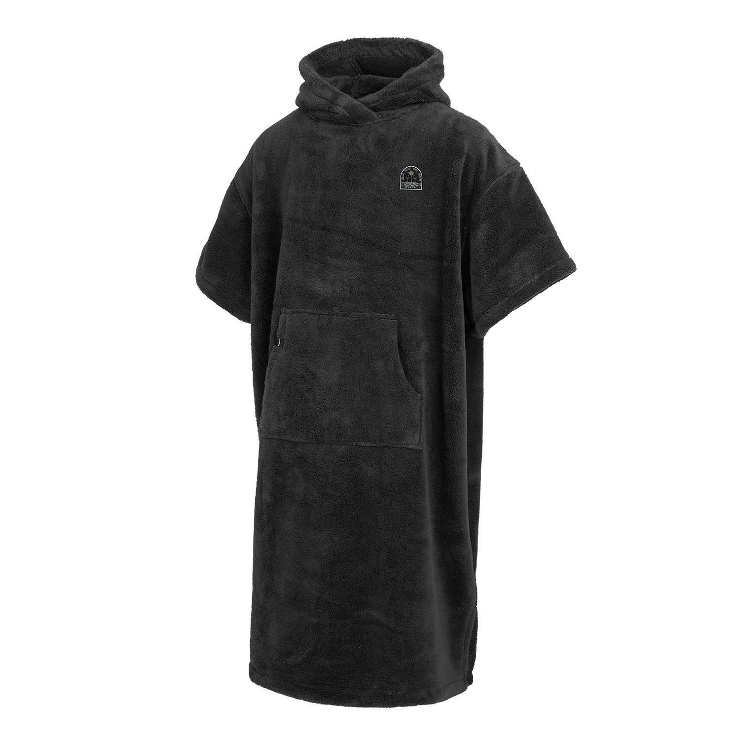 Mystic Teddy Poncho in black with hood up