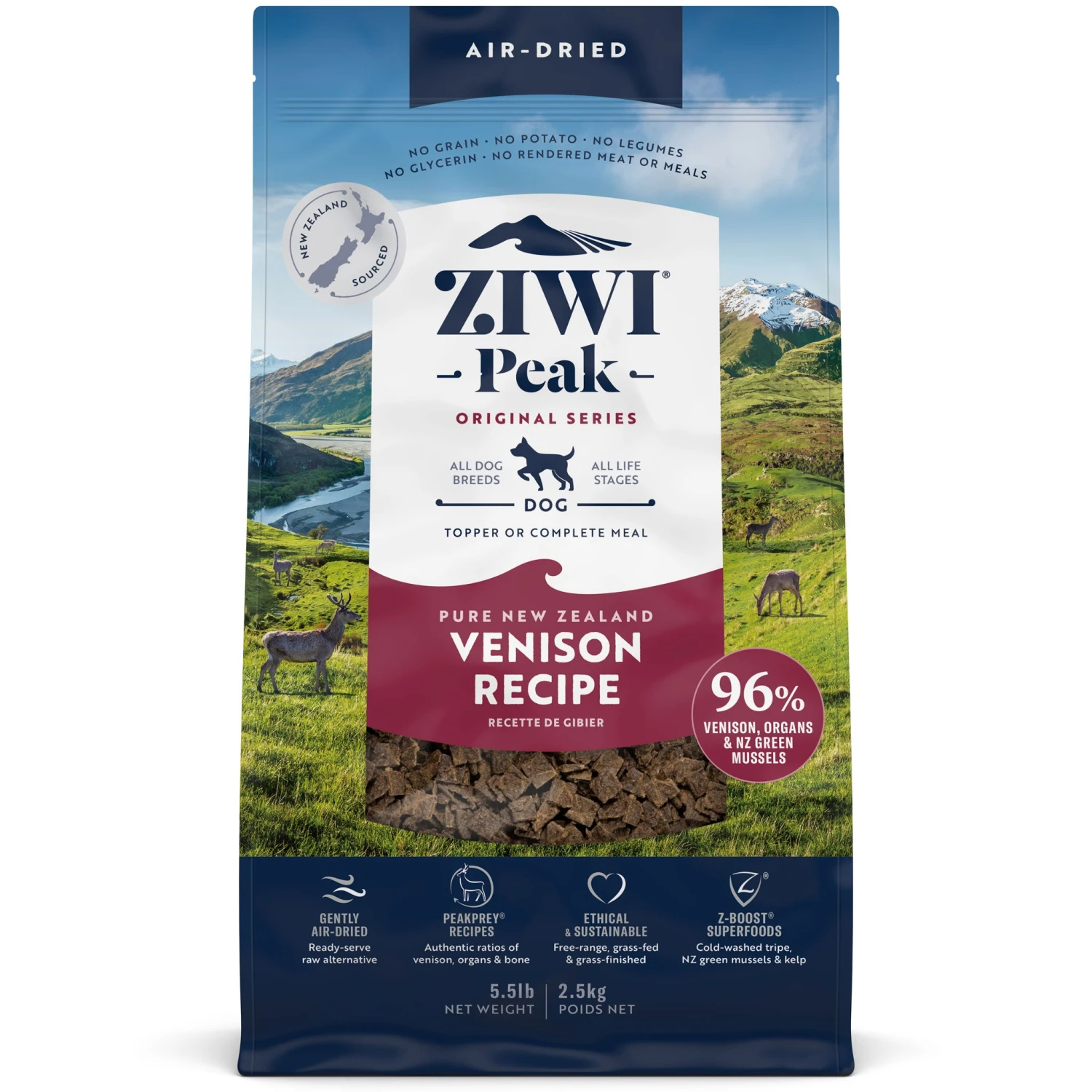 ZIWI Air-Dried Venison Dog Food package