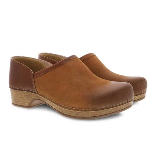 Dansko Brenna Clog in Tan Burnished