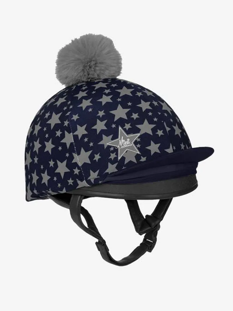 LeMieux Mini Reflective Print Pom Hat Silk Indigo