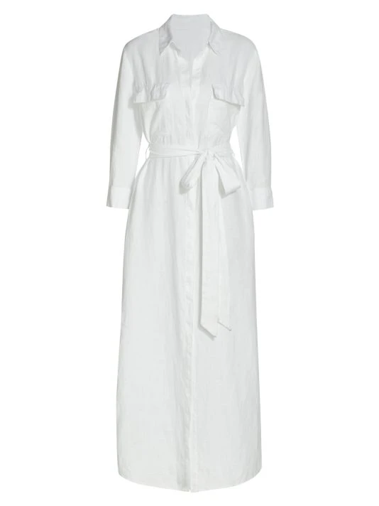 L'AGENCE Cameron Long Shirtdress styled on model