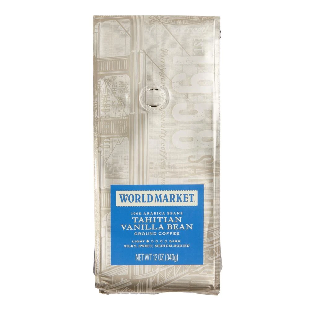 World Market Tahitian Vanilla Bean Ground Coffee package