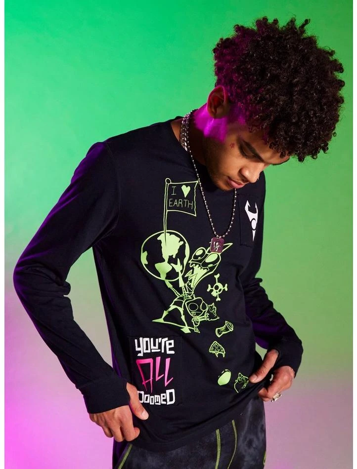 Invader Zim Doom Patch Long-Sleeve T-Shirt
