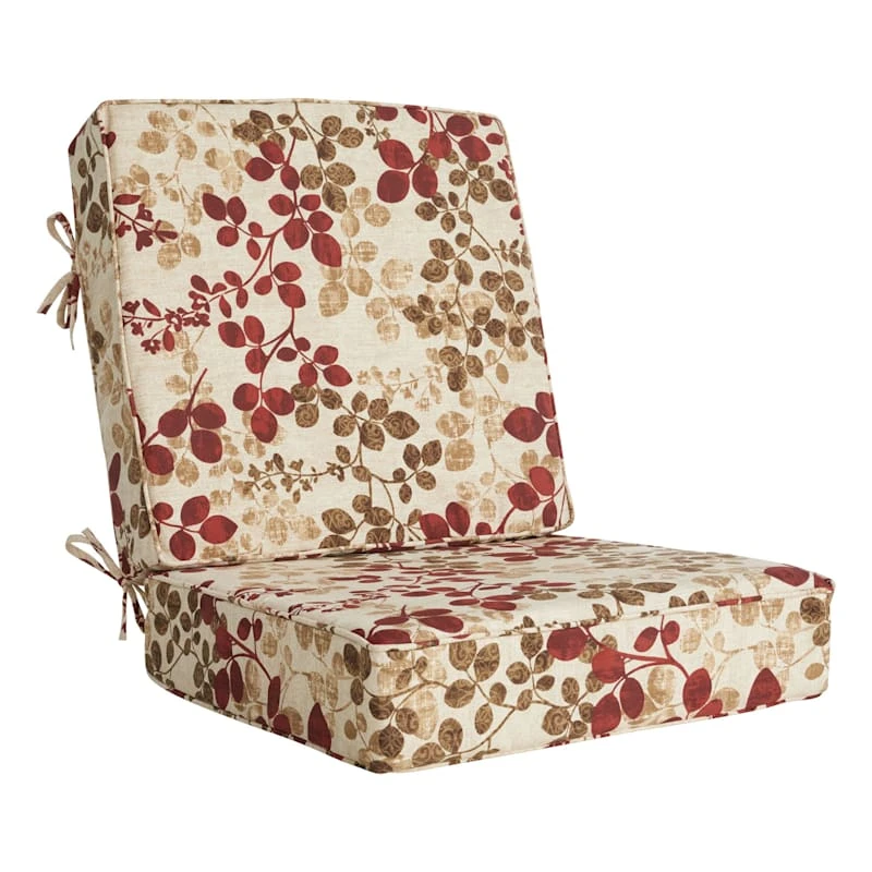 Cabrera Sangria Outdoor Cushion Set on patio furniture