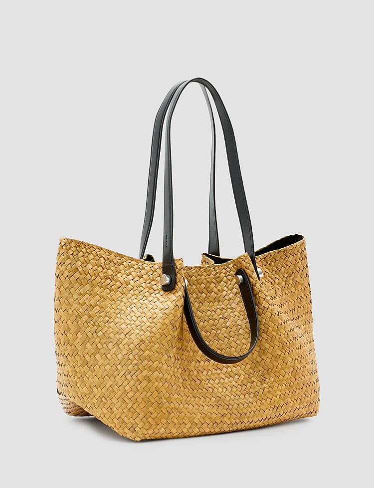 AllSaints Allington Straw Shoulder Bag