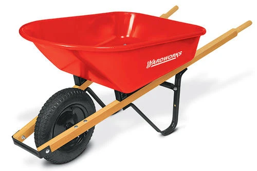 Yardworks 5 cu ft wheelbarrow with pneumatic wheel