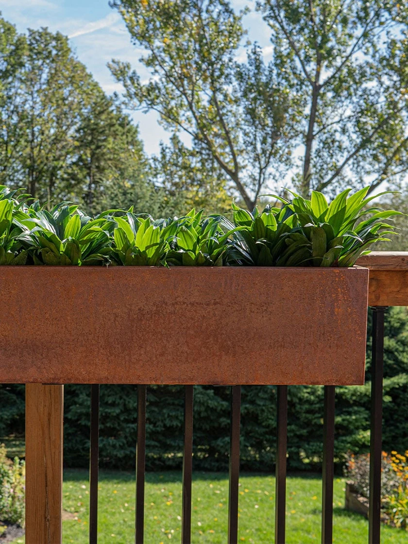 Veradek Corten Steel Railing Planter
