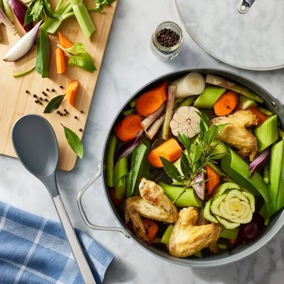 Figmint Blue 8qt ceramic stock pot with lid