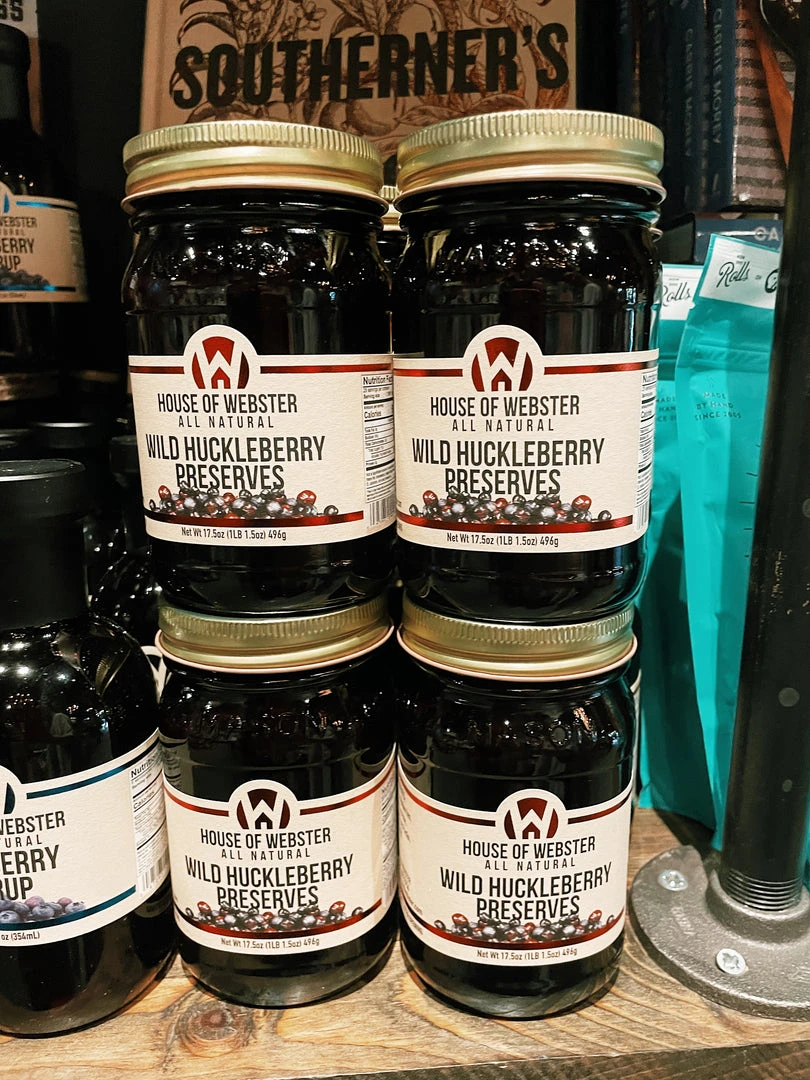 House Of Webster Wild Huckleberry Preserves jar