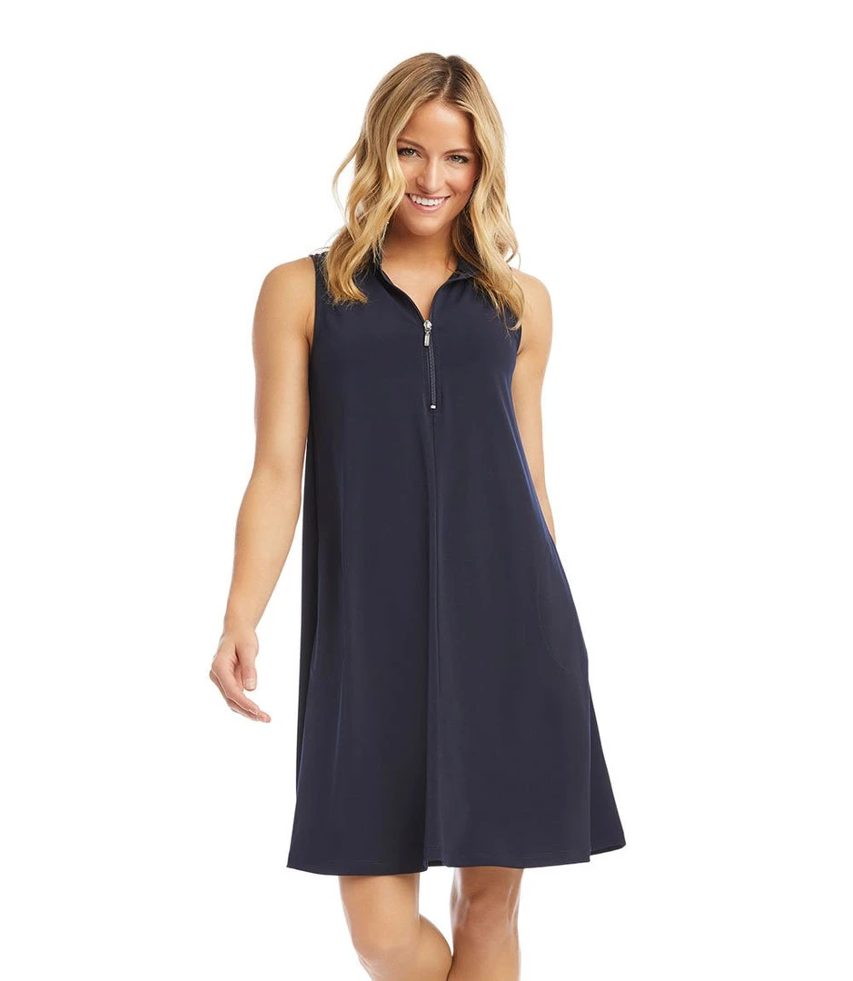 Karen Kane Sleeveless Zip-Up Travel Dress