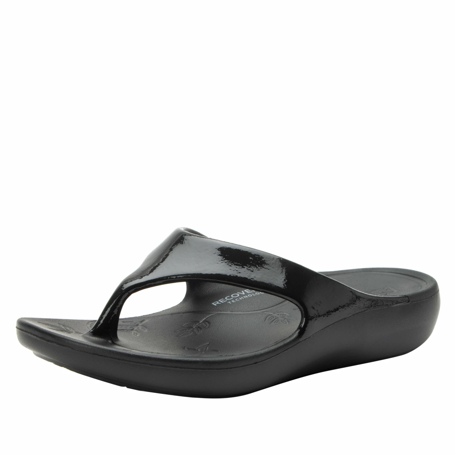 Ode Black Gloss Sandal with RecoverMe technology