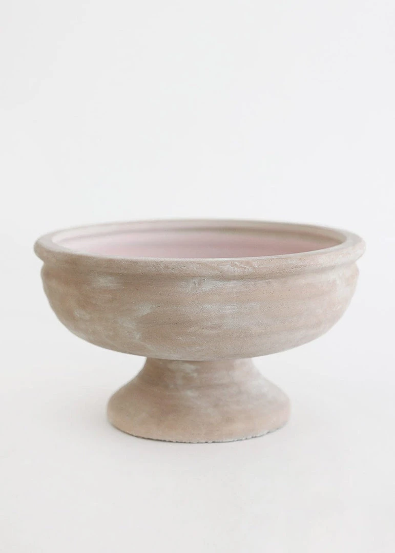 Afloral Whitewashed Compote Bowl
