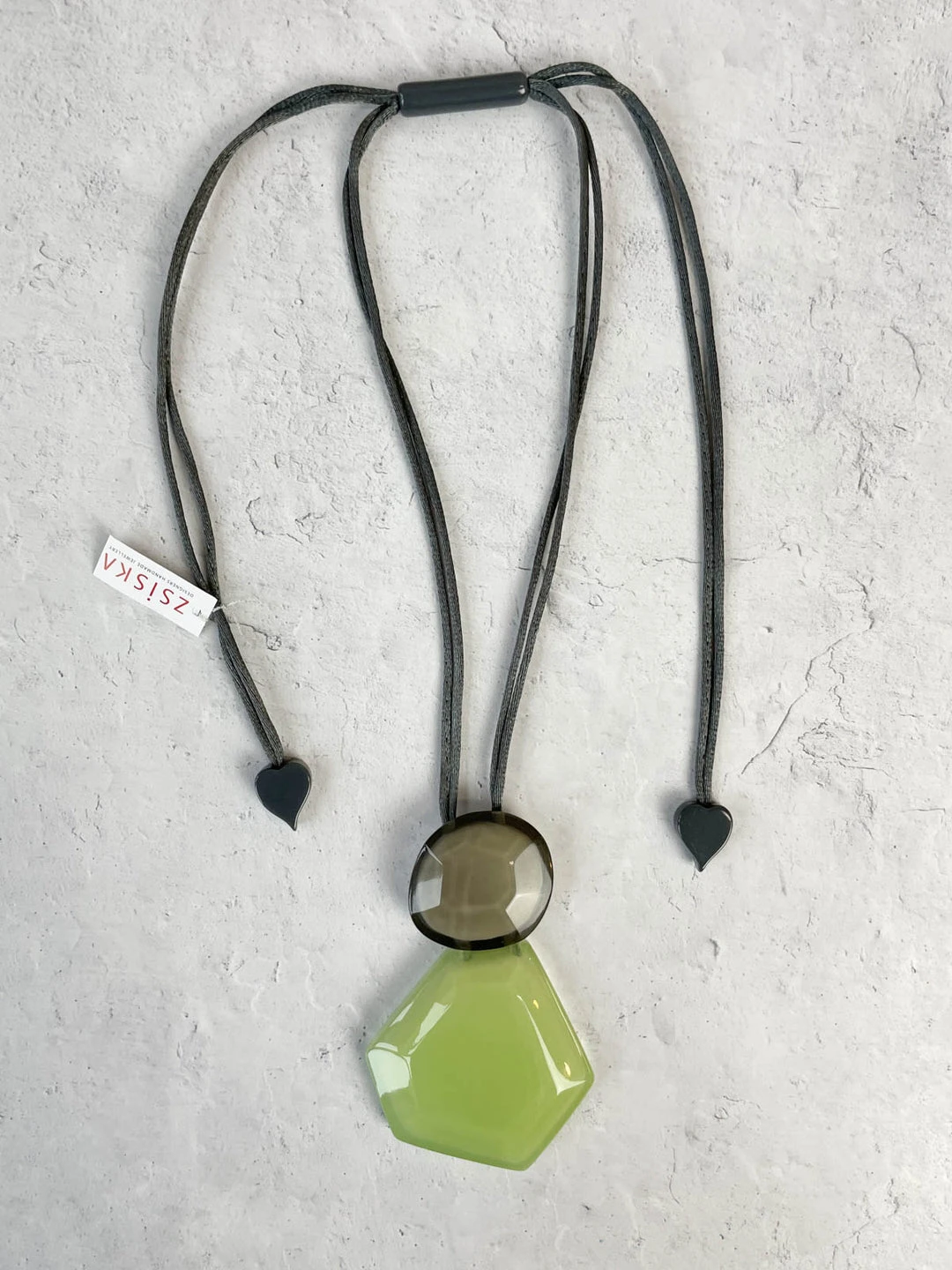 Zsiska Playa 2 Bead Pendant Necklace in Green