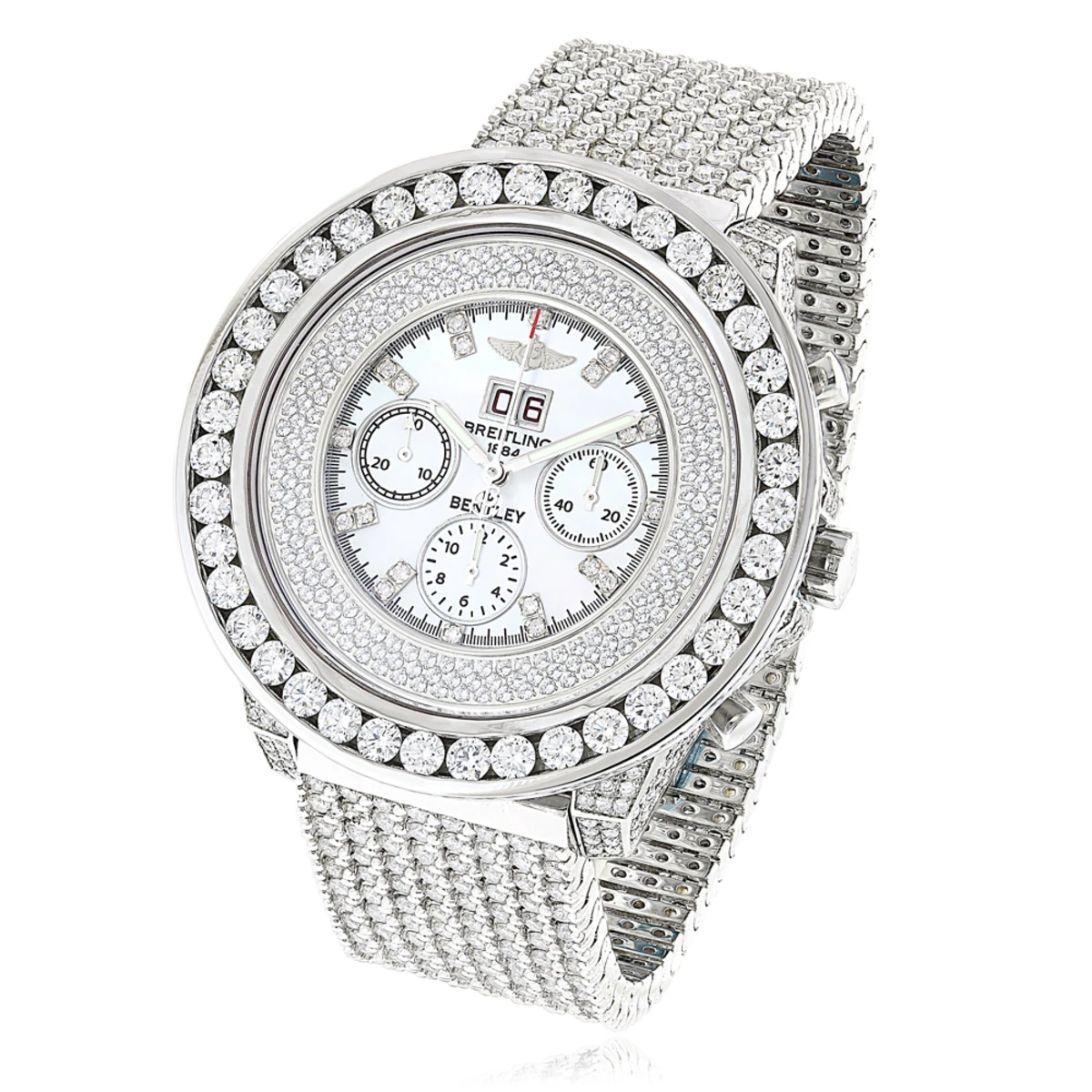 Bust Down Breitling Bentley 1884 Diamond Watch