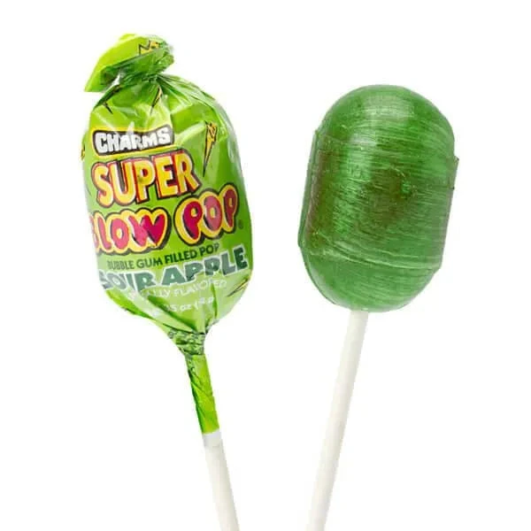 Charms Super Blow Pops Sour Apple 72-Piece Set
