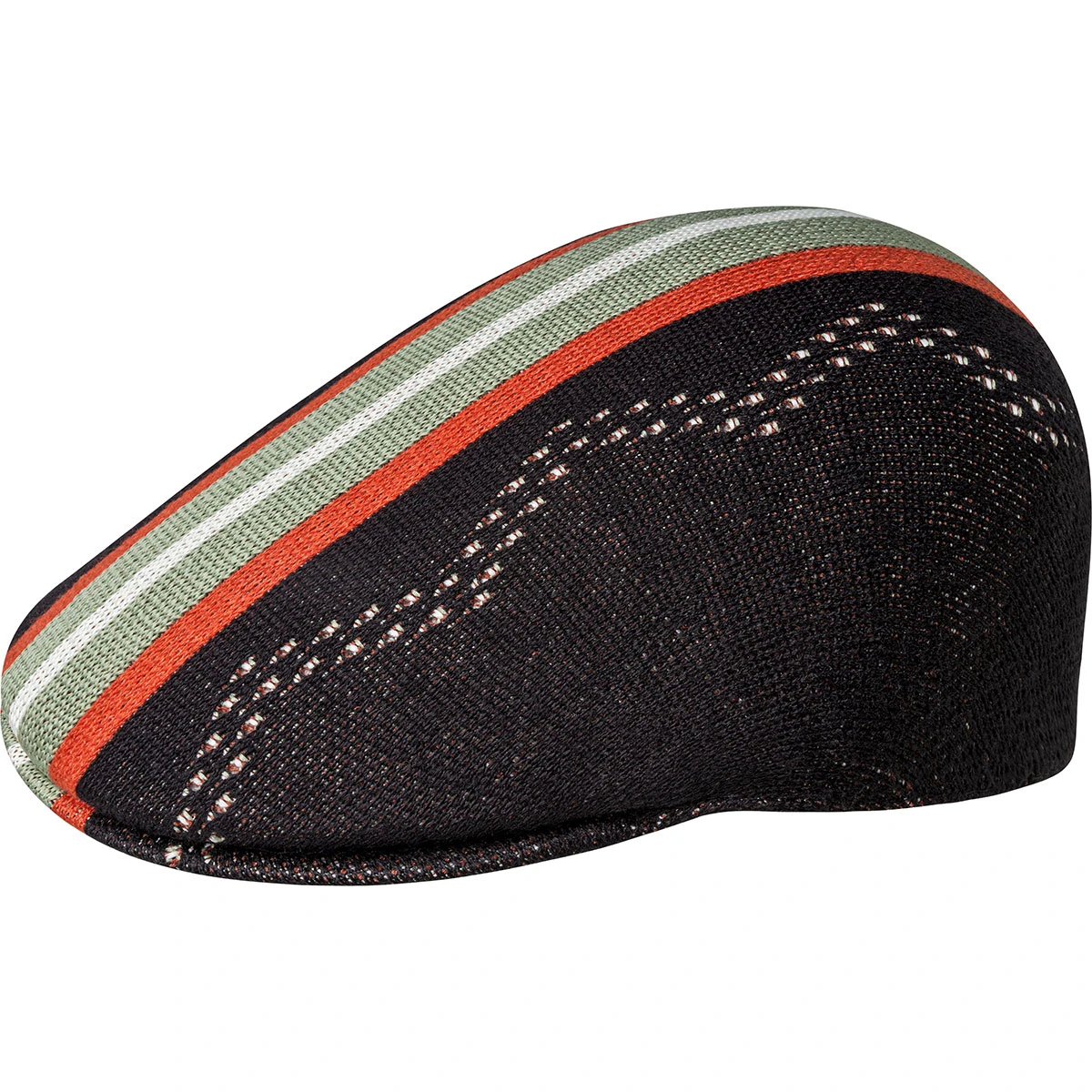 Kangol Slick Stripe 507 in black with distinctive stripe pattern