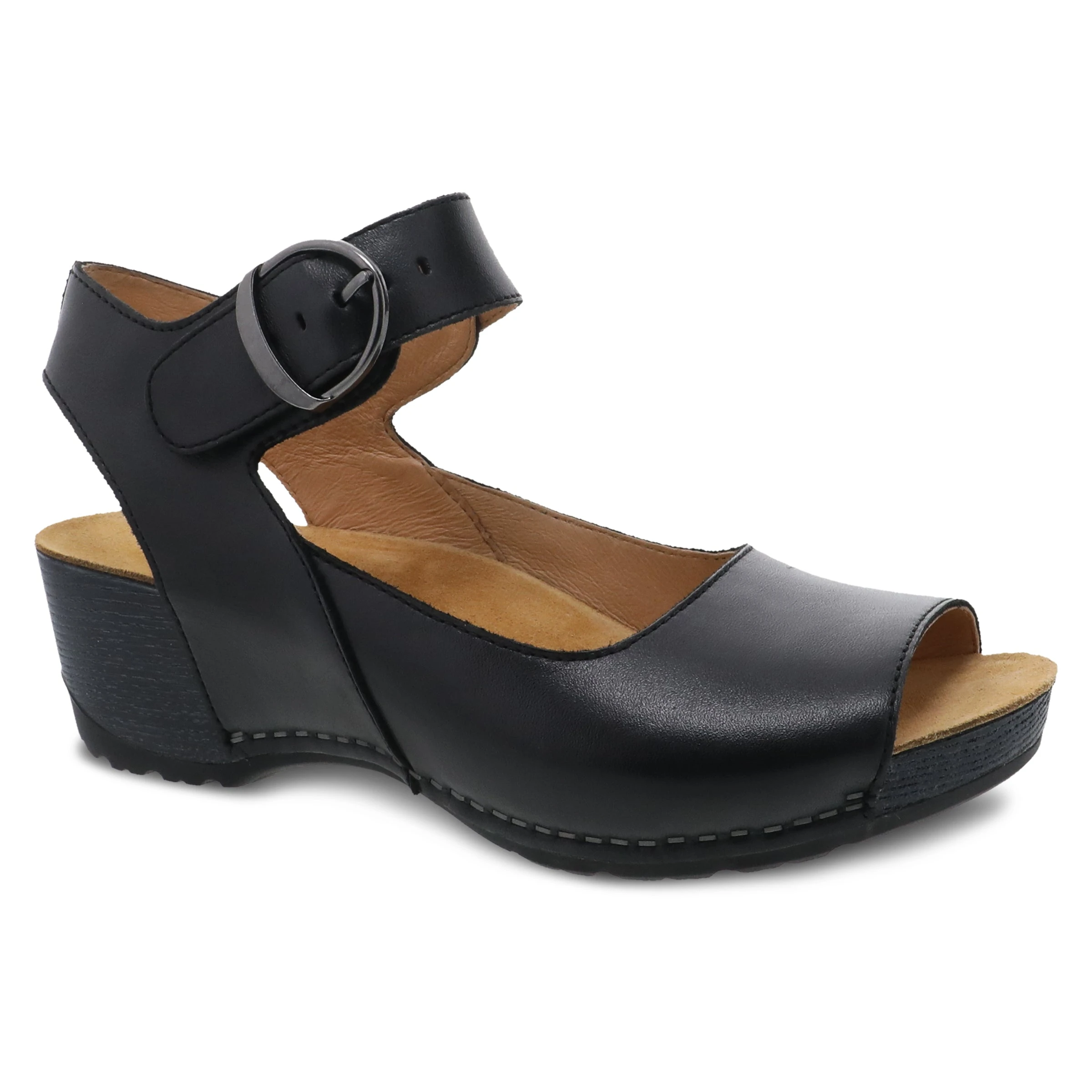 Dansko Tiana Black Burnished Calf Sandals