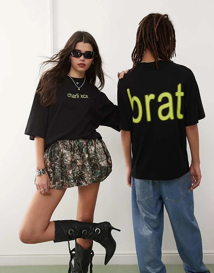 COLLUSION Charli XCX BRAT T-shirt black unisex