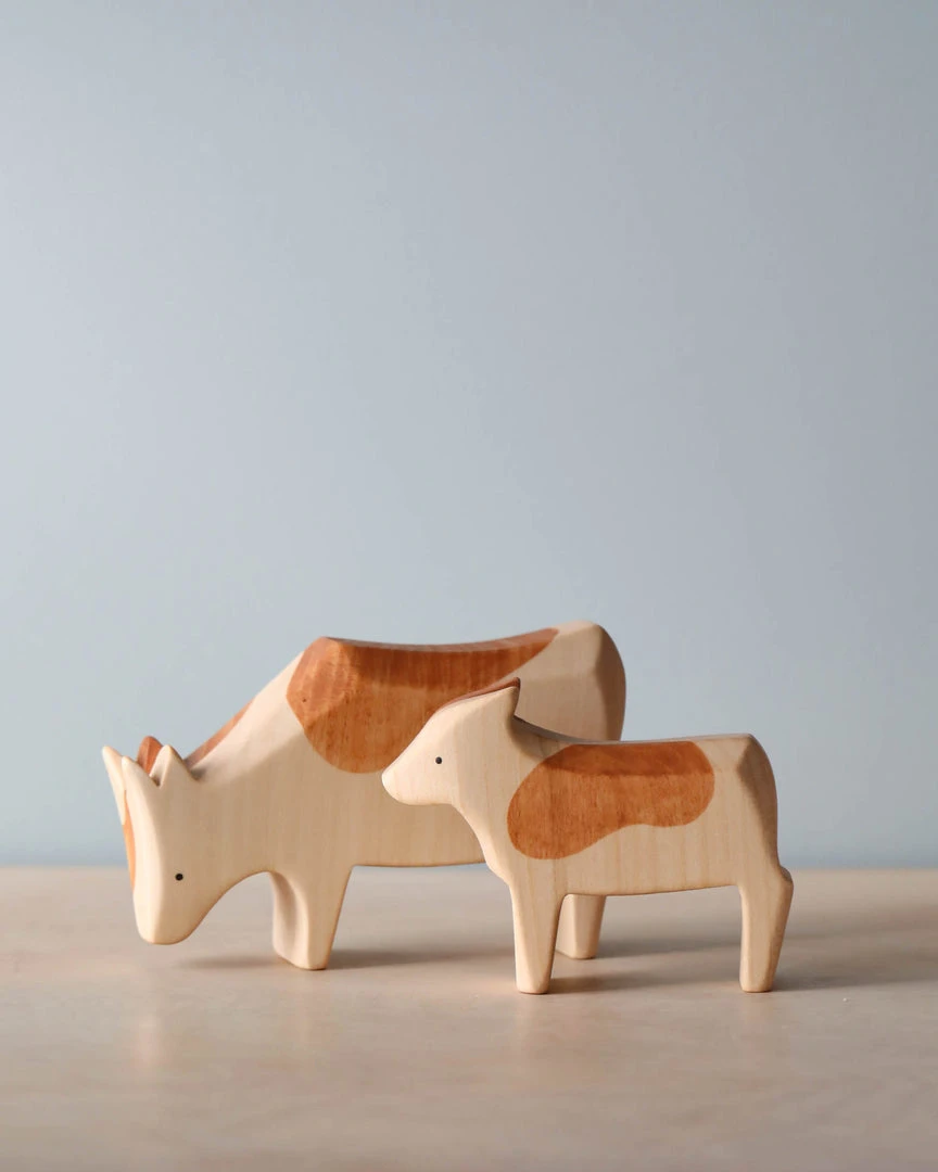 Handmade Spotted Brown Cow Set