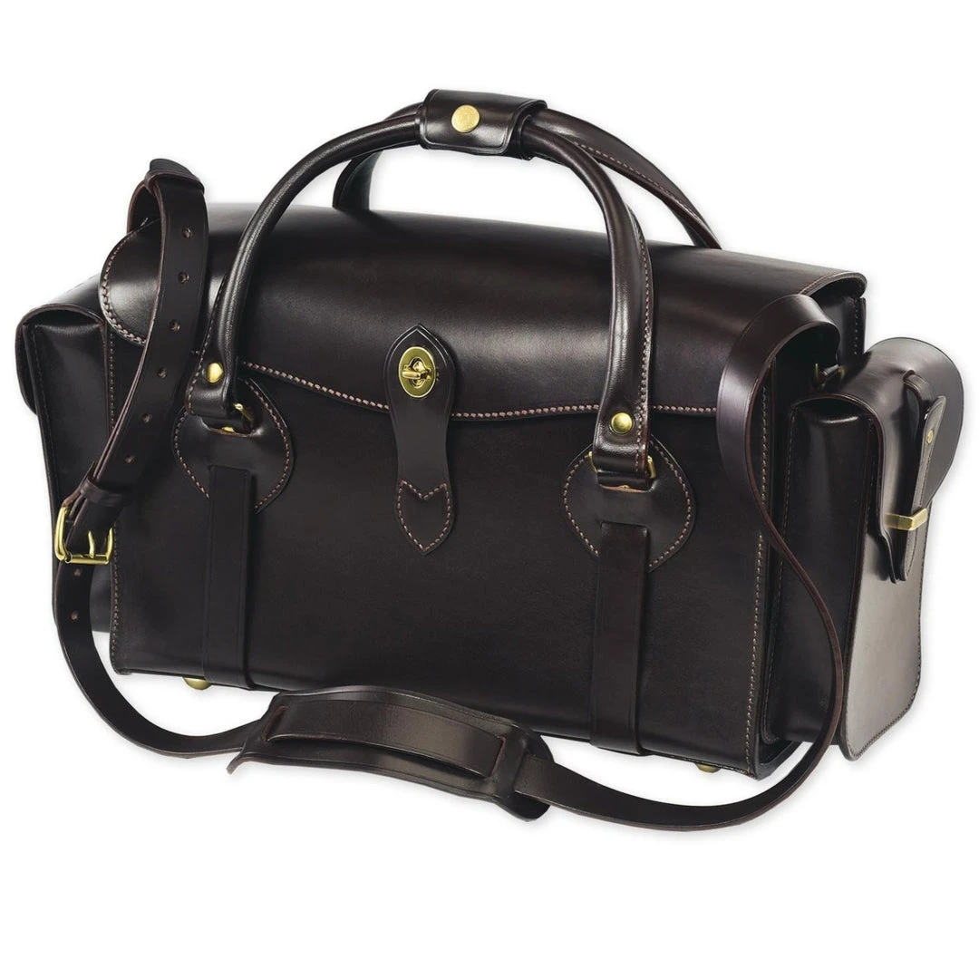 Galco Deluxe Field Bag in dark havana leather