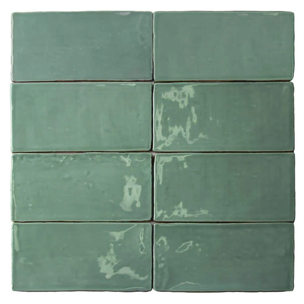 Catalina Green Lake ceramic subway tiles