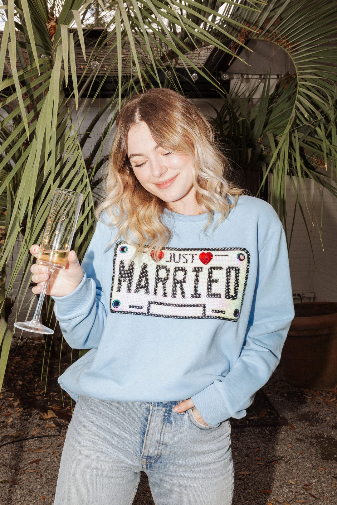 Queen of Sparkles Just Married Sweatshirt