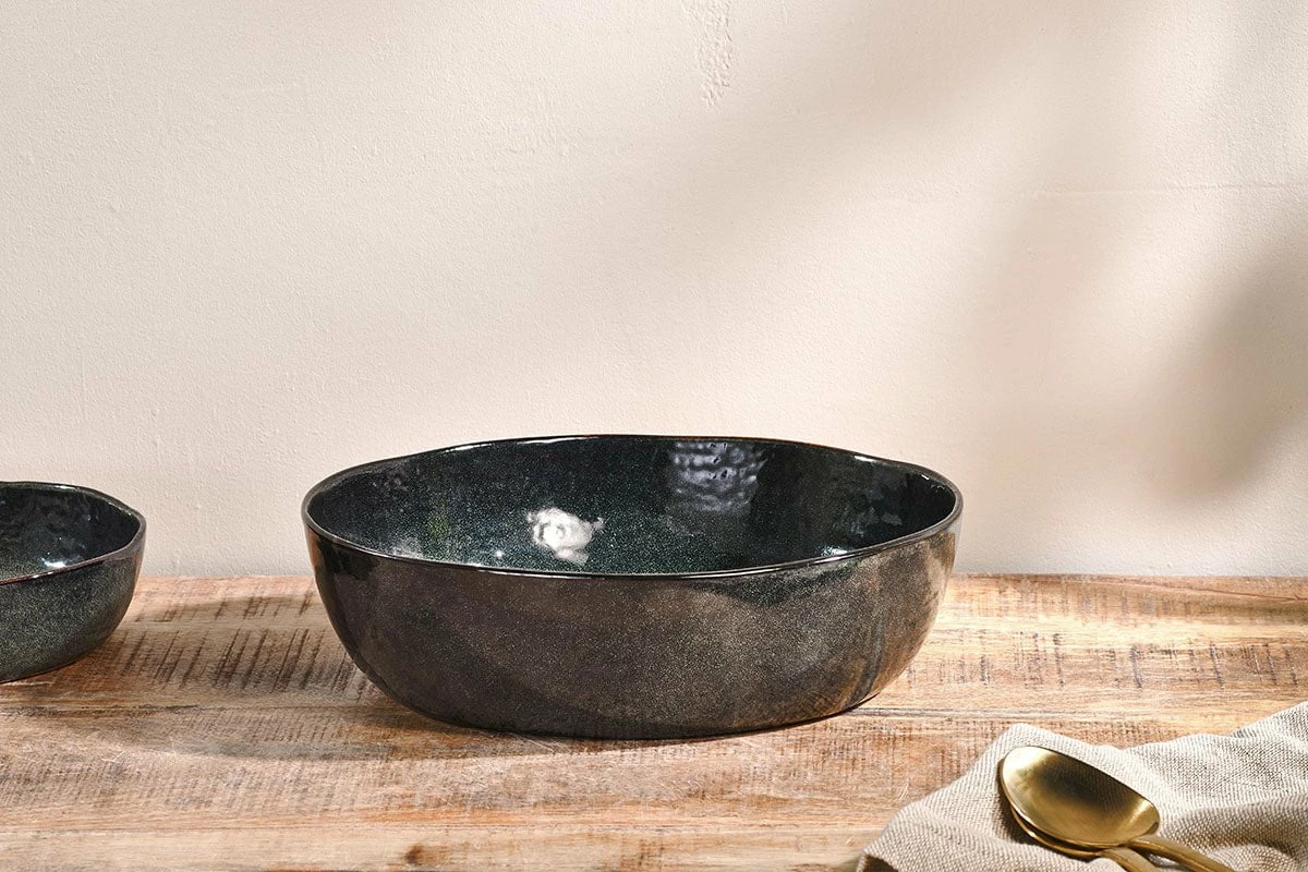 Amina Serving Bowl Sea Grey Large