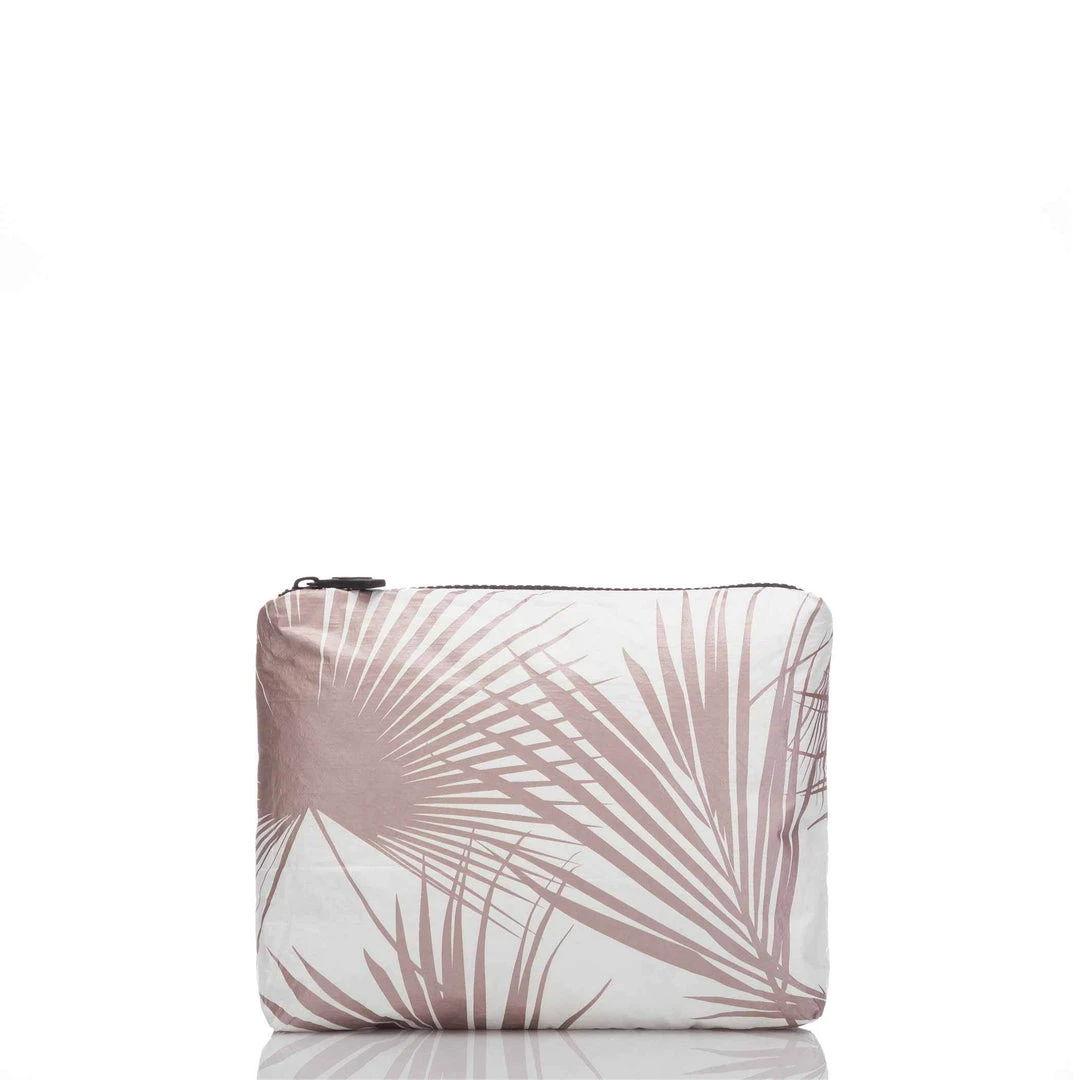 Aloha Small Day Palms Pouch in Rose Gold