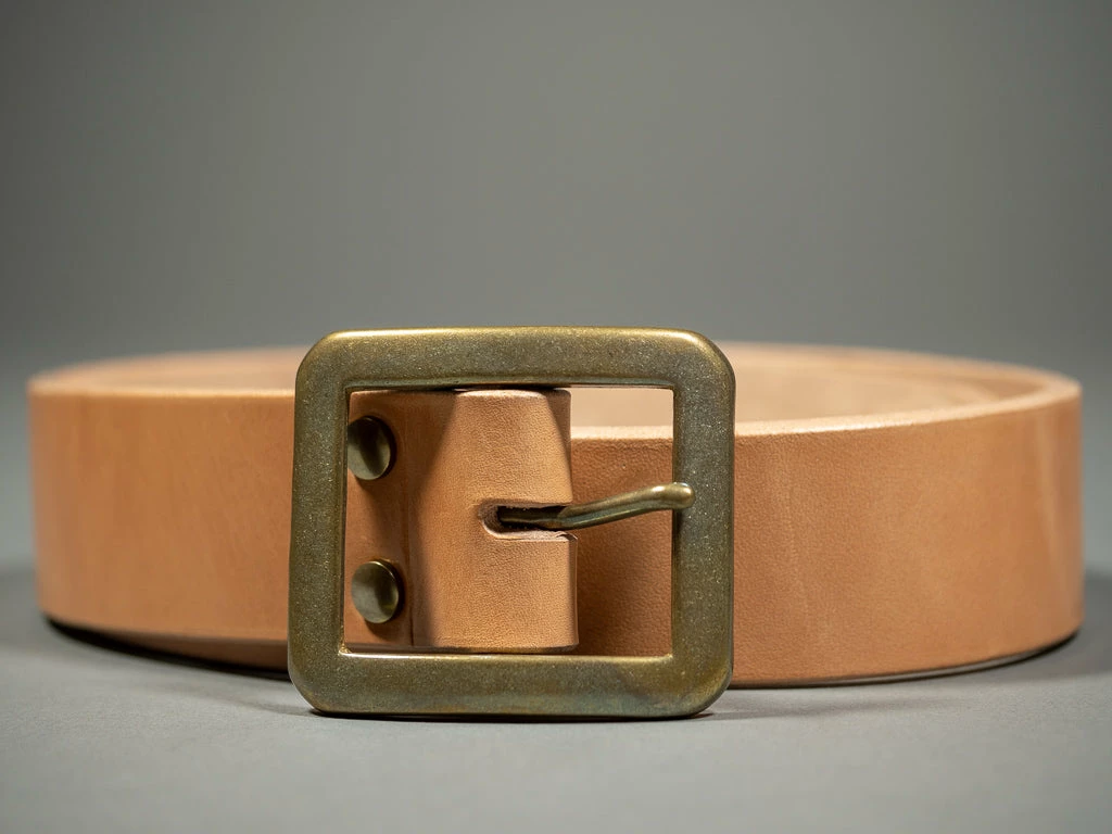 The Strike Gold Tan Leather Belt