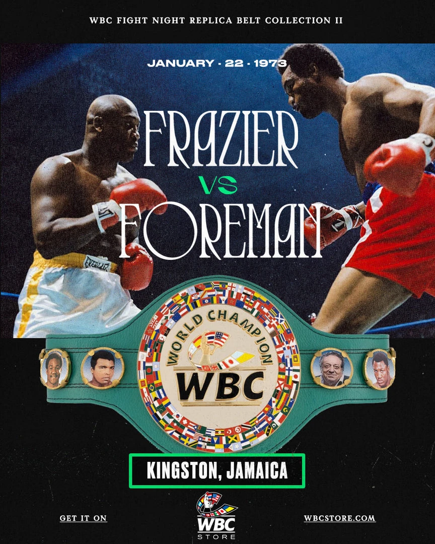 WBC Championship Belt Historic Fights George Foreman vs Joe Frazier