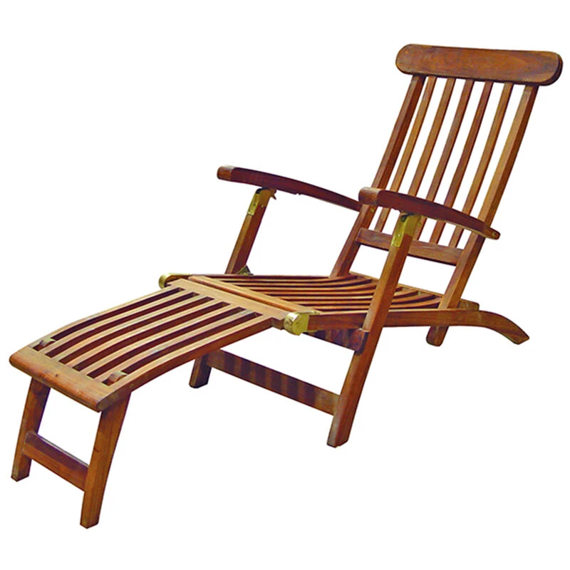 SEATEAK Britannia Folding Steamer Lounge chair in natural teak finish
