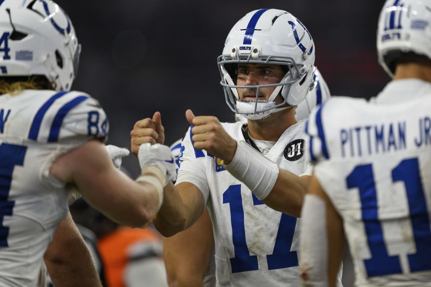 Jones (No. 17) has had his career revitalized since joining the Colts.