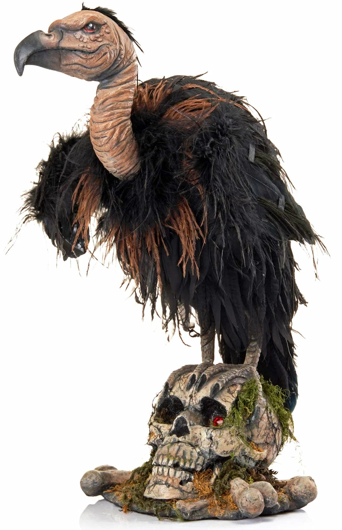 Katherine's Collection Midnight Vulture on Skull Halloween decoration
