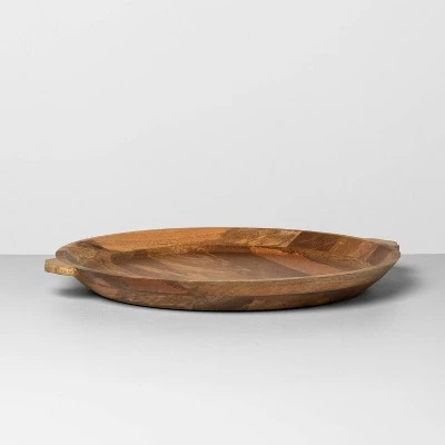 Hearth & Hand With Magnolia Oversized Carved Wood Tray serving beautifully arranged items